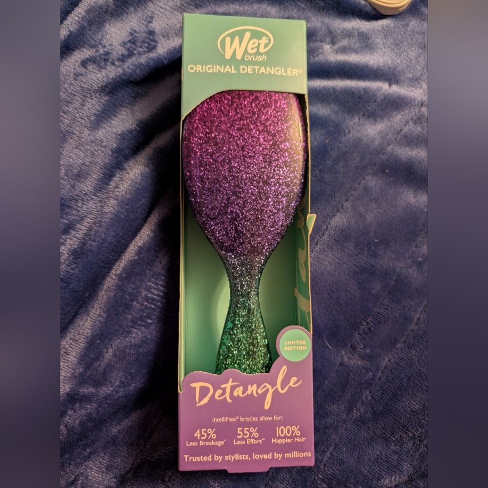 Wet Brush Glitter Detangler - Purple and Green